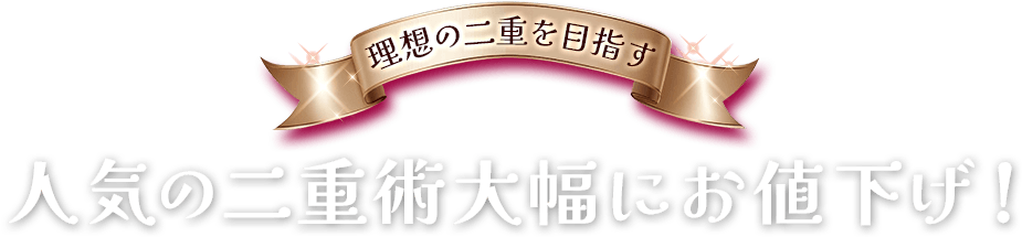 理想の二重を目指す 人気の二重術大幅にお値下げ！